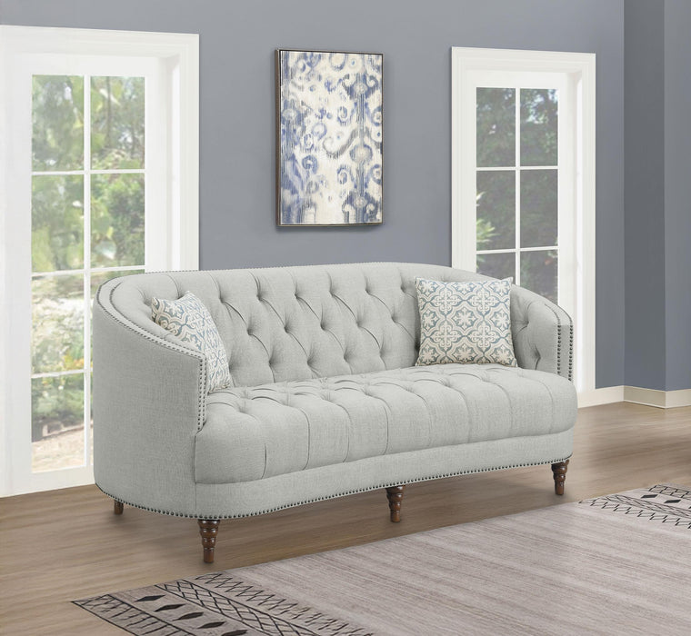 Avonlea Sloped Arm Upholstered Sofa Trim Grey