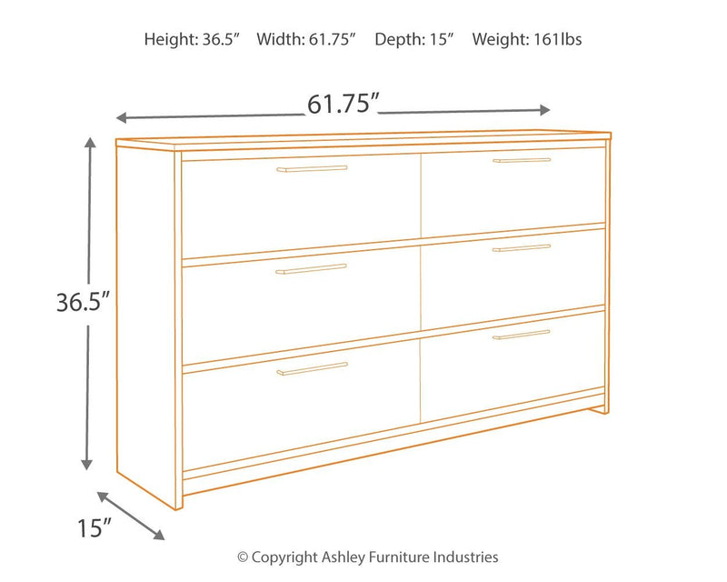 Baystorm - Six Smooth Drawer Dresser