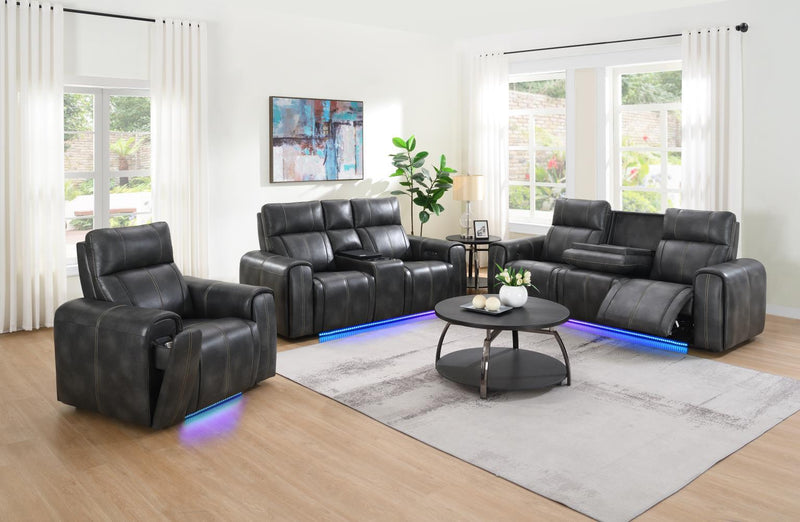 U66 - Power Reclining Loveseat - Dark Gray