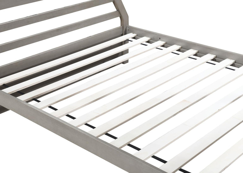 S090 - Twin / Full Bunk Bed - Light Gray