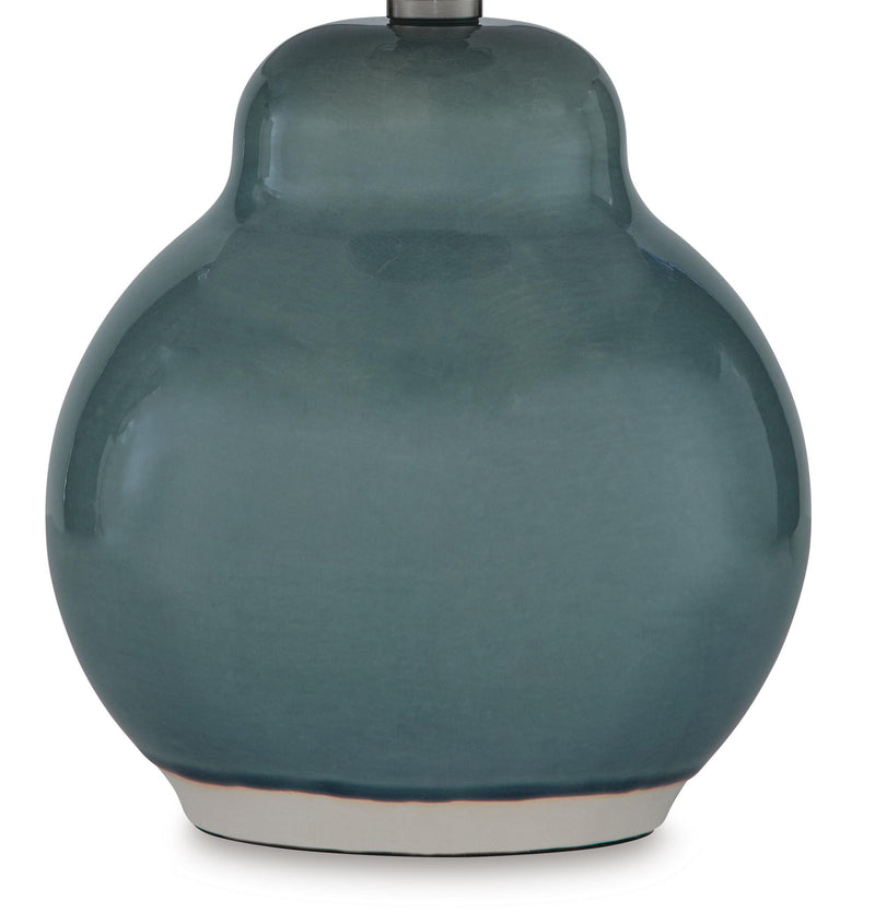 Byronburg - Ceramic Table Lamp - Blue / Beige