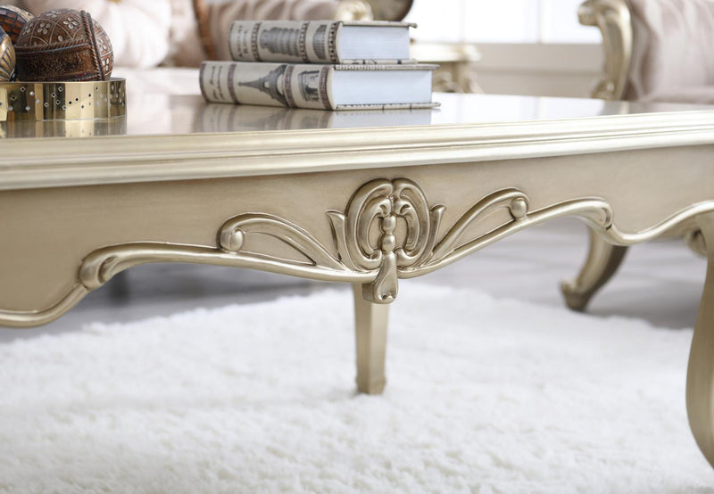 T199 - Coffee Table & 2 End Tables - Gold
