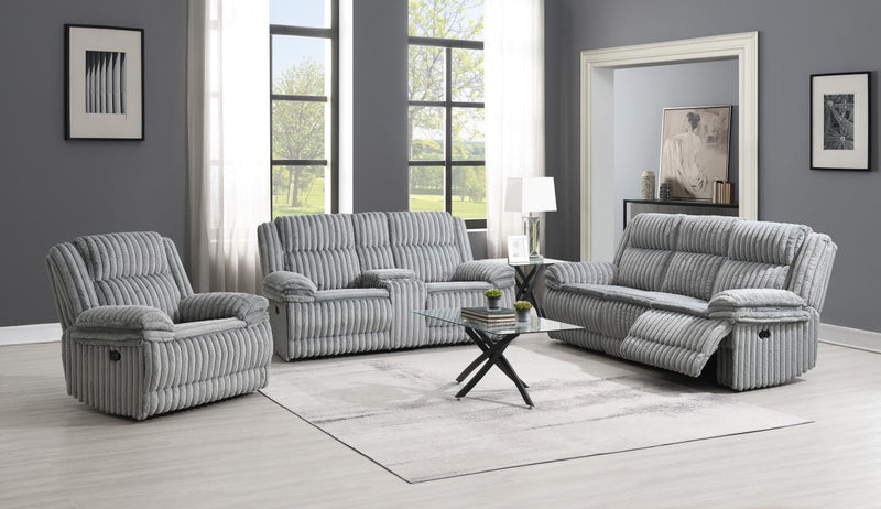U113 - Corduroy Motion Loveseat - Gray
