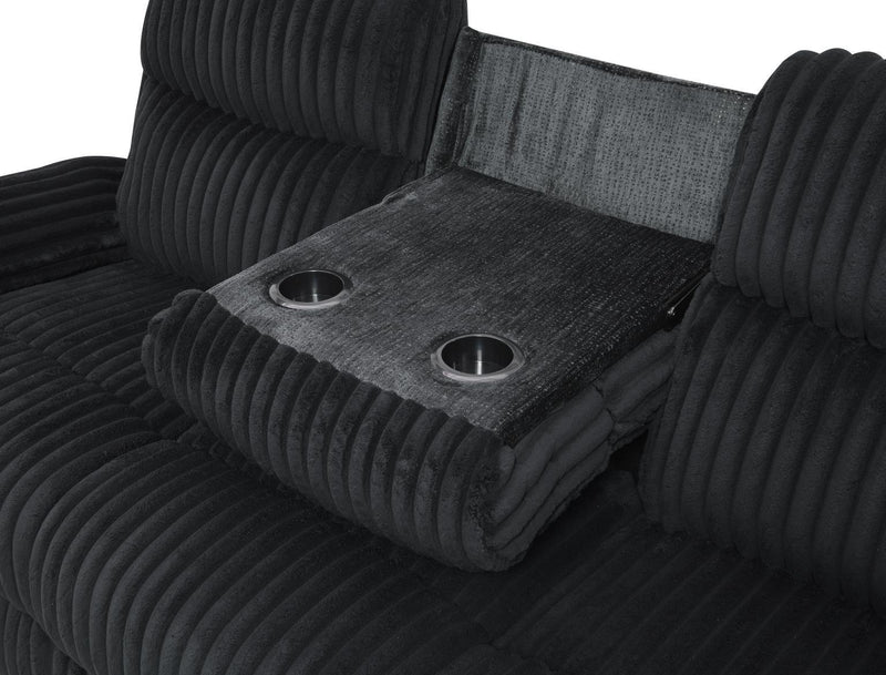 U181 - Corduroy Motion Loveseat - Black