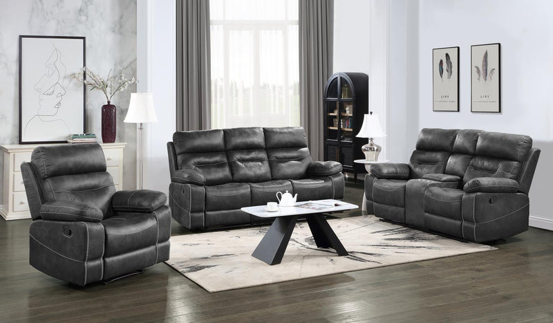 U170 - Motion Sofa With Dropdown Table - Gray