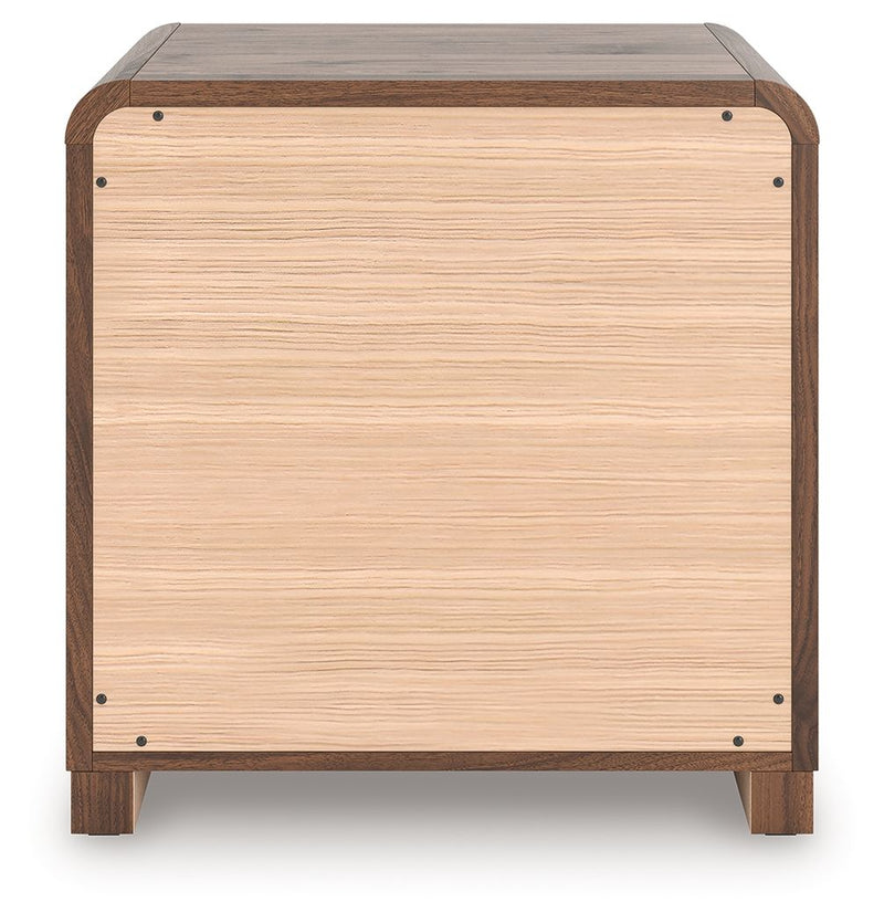 Fortlorn - Two Drawer Night Stand - Walnut Brown