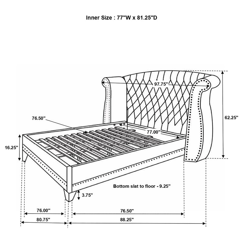 Barzini Wingback Platform Bed