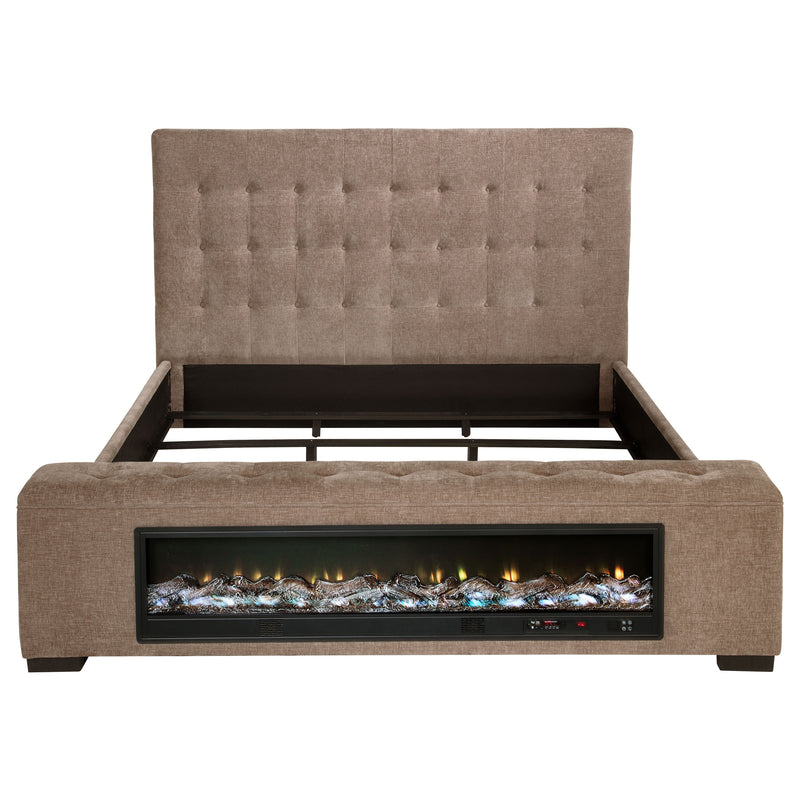 Senna Panel Bed with Bluetooth Speaker and Flame Visualizer