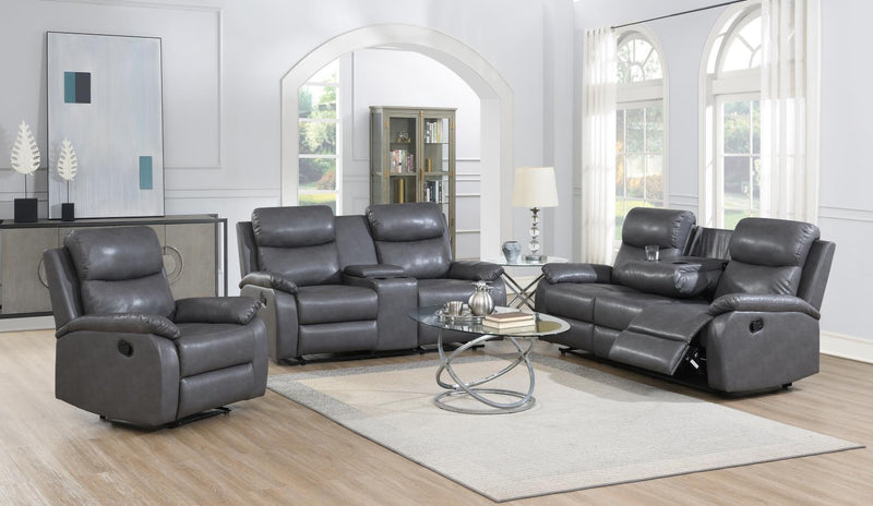 U185 - Motion Sofa With Drop Down Table - Gray