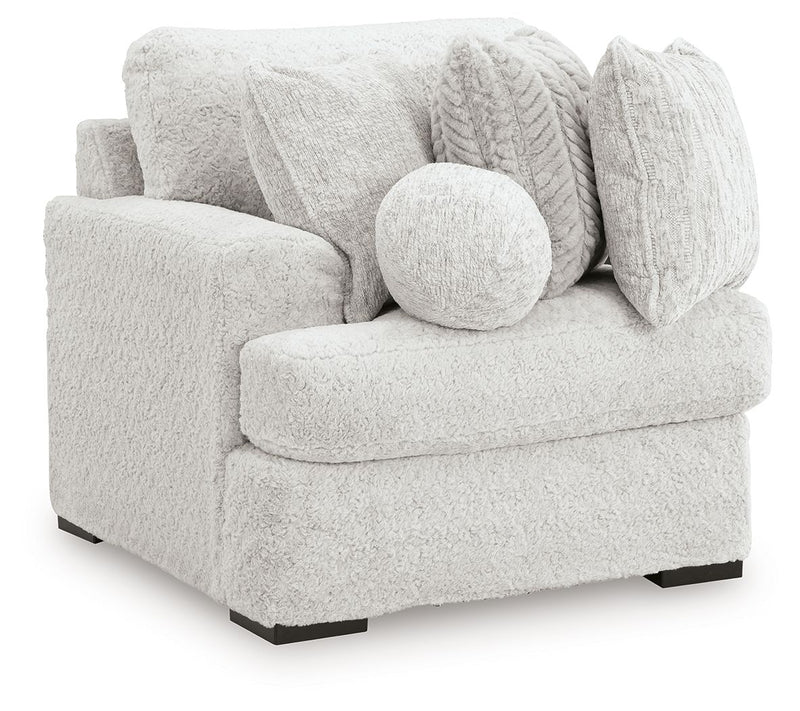Cuddle Plush - 3 Pc. - 3-Piece Sectional, Chair And Ottoman - Arctic
