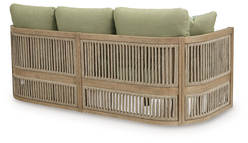 Serena Shores - Sofa With Cushion - Beige / Green