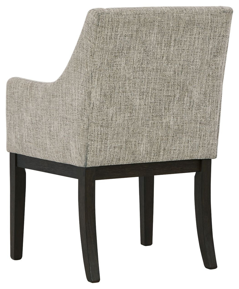 Burkhaus - Dining UPH Arm Chair (Set of 2) - Beige / Dark Brown