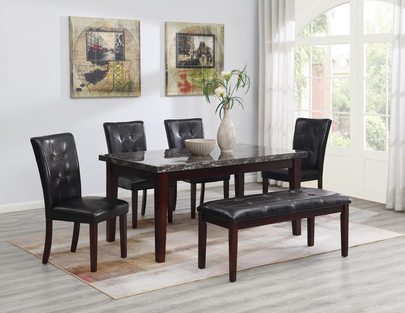 D128 - Side Chair - Black / Dark Brown