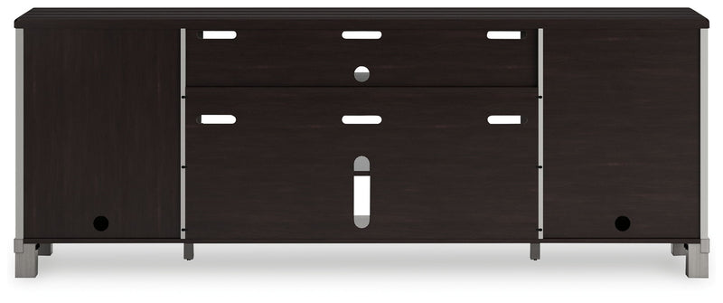 Darborn - XL TV Stand W/Fireplace Option - Gray / Brown