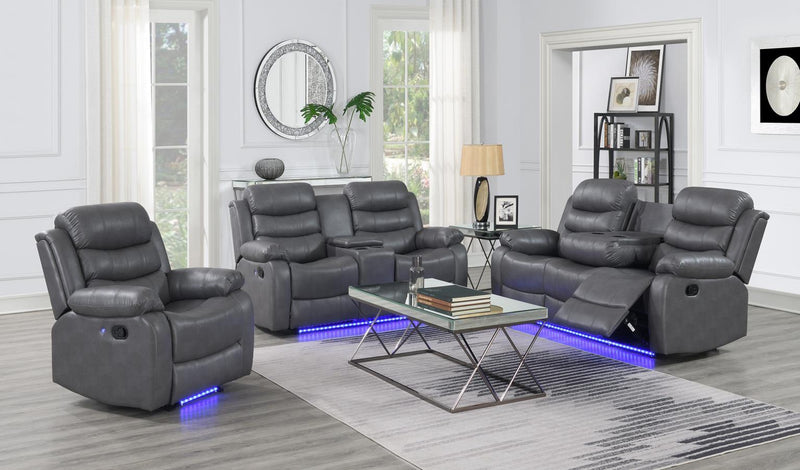 U156 - Motion LED Loveseat - Gray