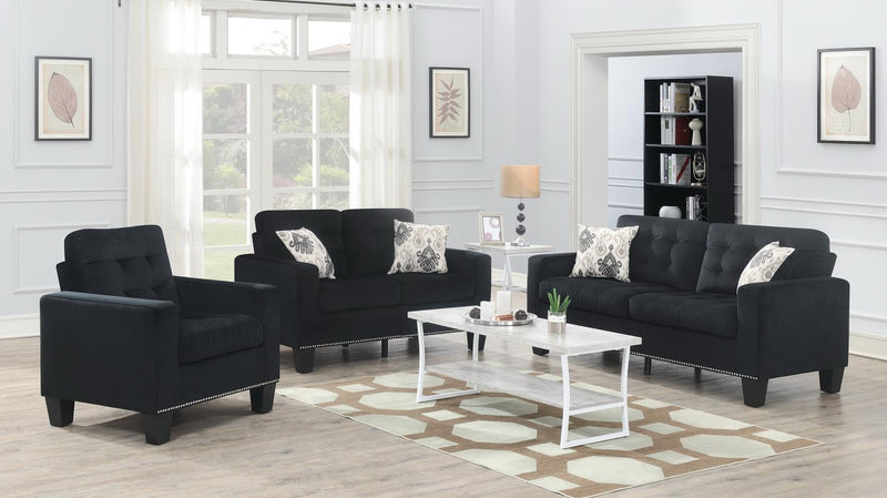 U436 - Velvet Loveseat - Black