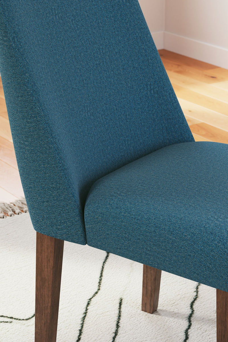 Lyncott - Dining Uph Side Chair (Set of 2) - Blue / Brown