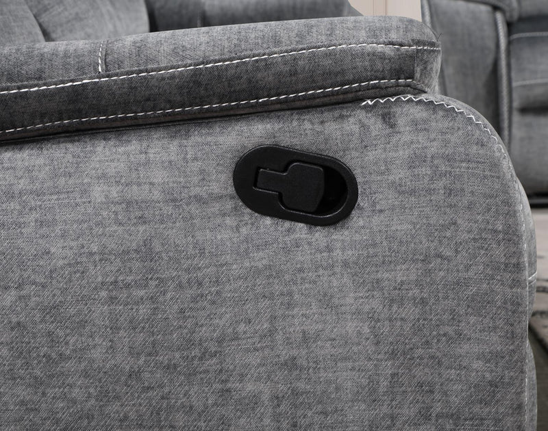 U121 - Motion Sofa With Dropdown Table - Gray