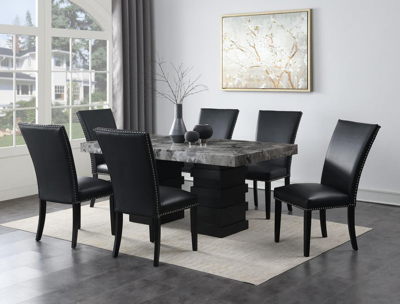 D137 - Dining Room Set With Faux Leather Chairs