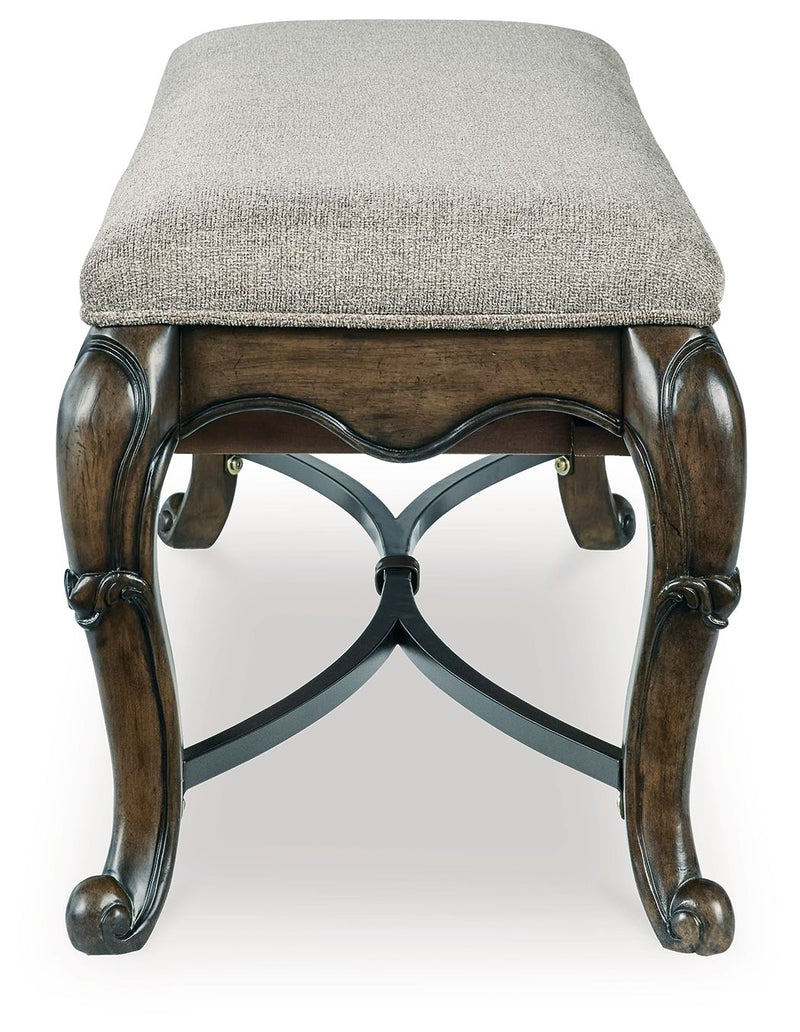 Maylee - Upholstered Storage Bench - Dark Brown