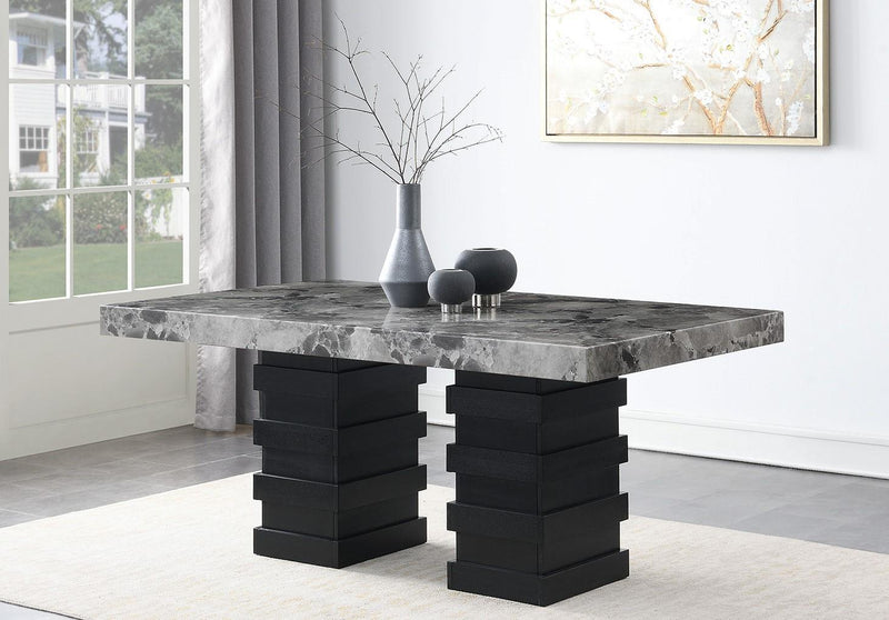 D137 - Dining Room Set With Faux Leather Chairs