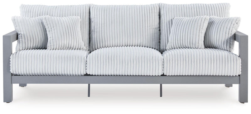 Hurley Park - 4 Pc. - Outdoor Sofa, 2 Lounge Chairs And Coffee Table - Gray