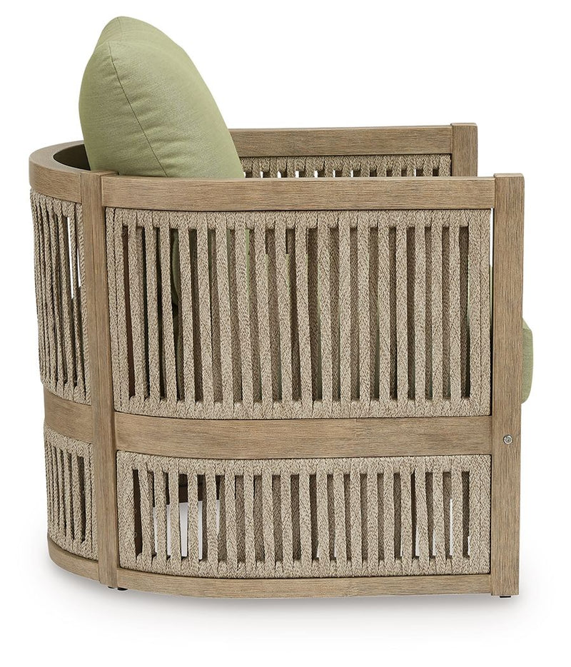 Serena Shores - Lounge Chair With Cushion (Set of 2) - Beige / Green