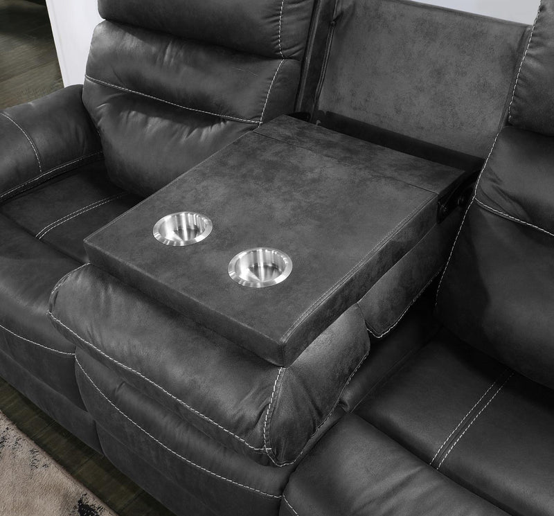 U170 - Motion Sofa With Dropdown Table - Gray