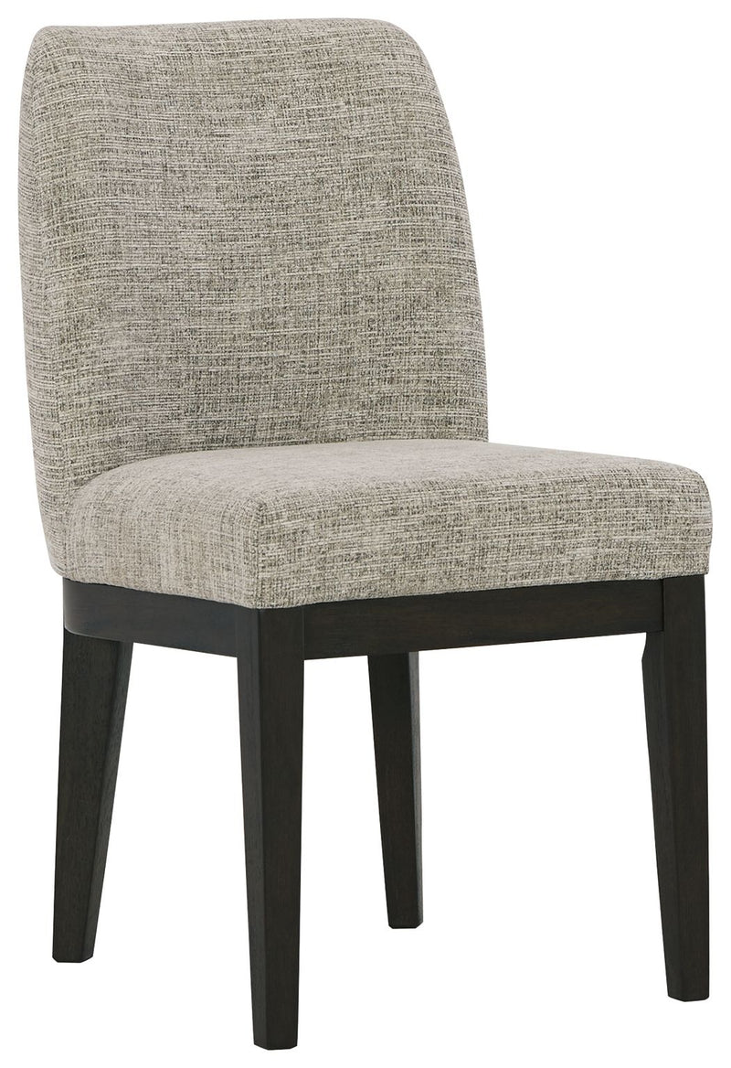 Burkhaus - Dining UPH Side Chair (Set of 2) - Beige / Dark Brown
