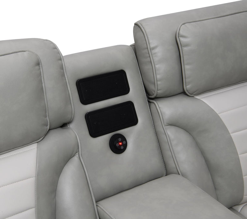 U58 - Power 3 Piece Sectional With Bluetooth Speaker And Wireless Charger - Gray