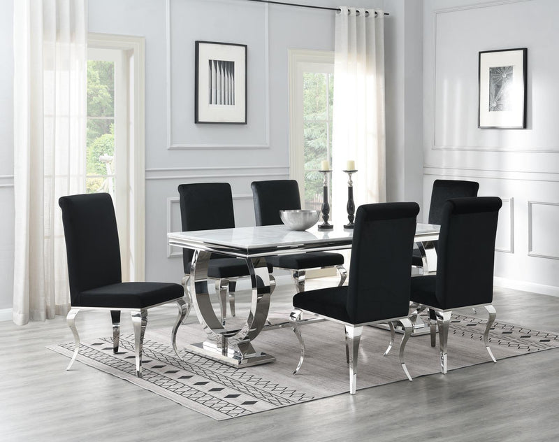 G-082-T-WHITE - Marble Dining Table - White