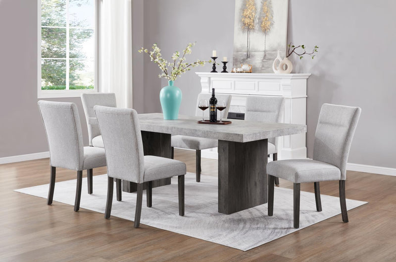 D149 - 3D Faux Paper Marble Dining Table - Gray