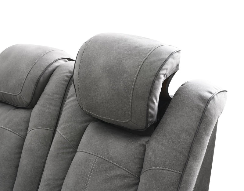 U77 - Power Reclining Sofa With Power Headrest, Reading Light, Magzine Pocket, Storage Arms / USB And Wireless Charger - Slate