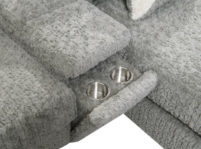 U282 - 6 Piece Setional With Right Chaise (1 LAF + 1 Wedge + 2 Armless Chair + 1 Console + 1 RAF Chaise) - Gray