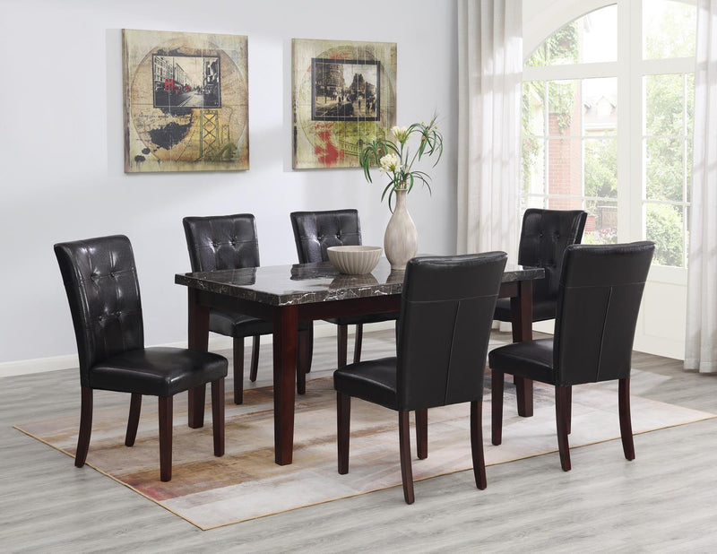 D128 - Side Chair - Black / Dark Brown