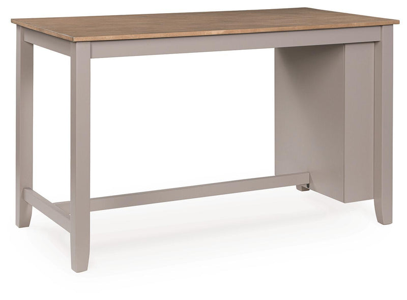 Harperfeld - 5 Pc. - Dining Table And 4 Barstools - Natural / Gray