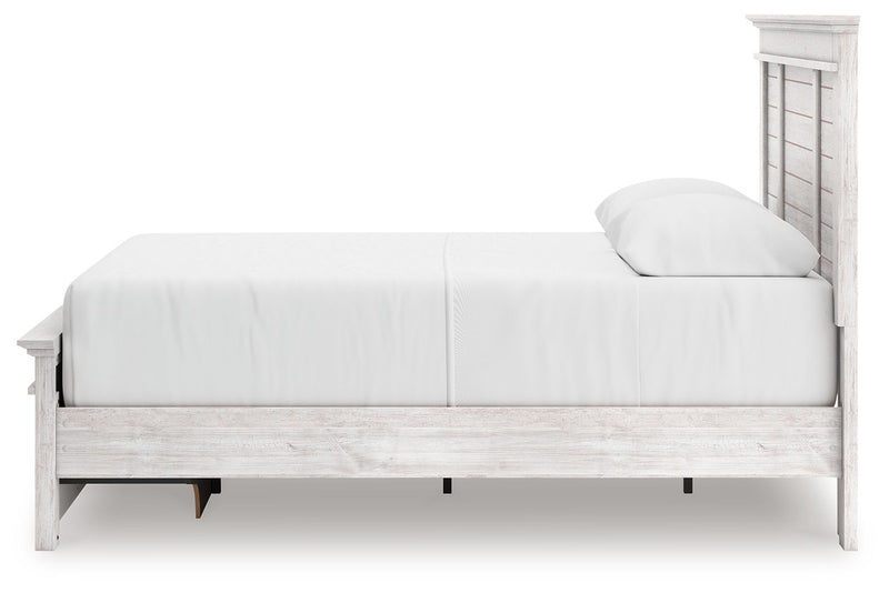 Makidern - Panel Storage Bed With Under Bed Storage Unit And Storage Footboard