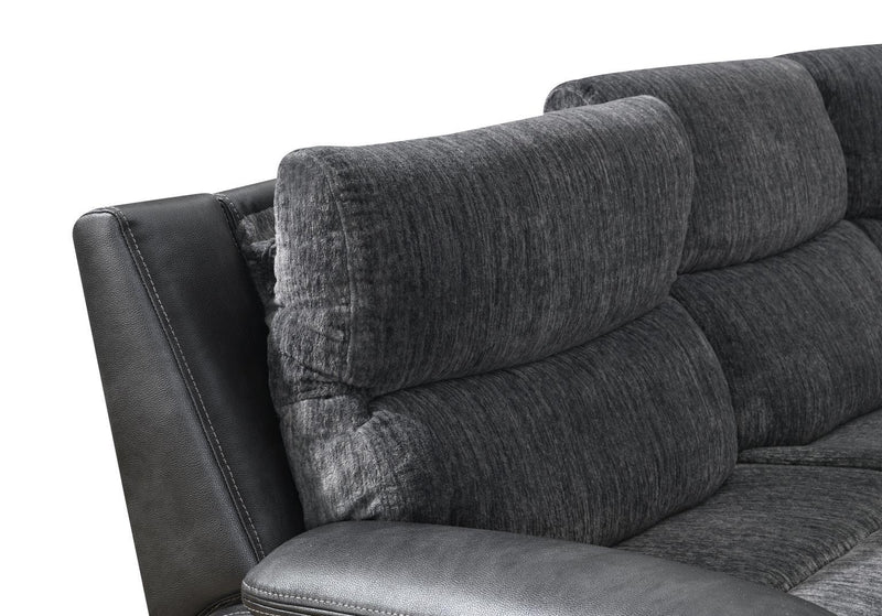 U17 - 6 Piece Power Reclining Sectional With Power Headrest - Dark Gray