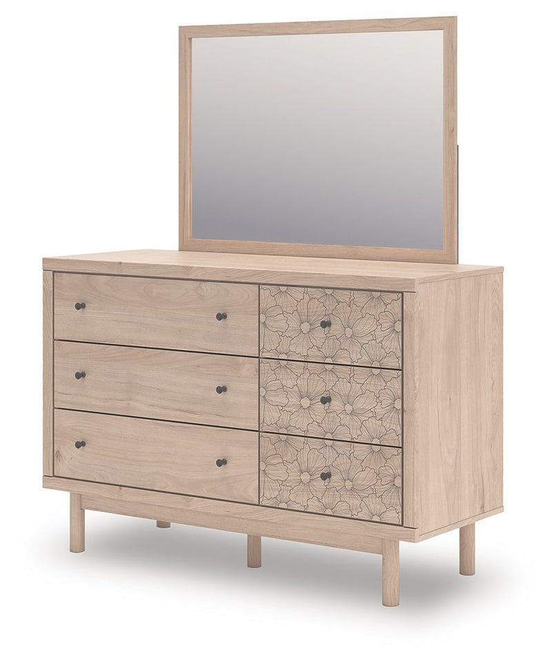 Arloster - 4 Pc. - Full Panel Storage Bed, Dresser, Mirror And Nightstand - Tan