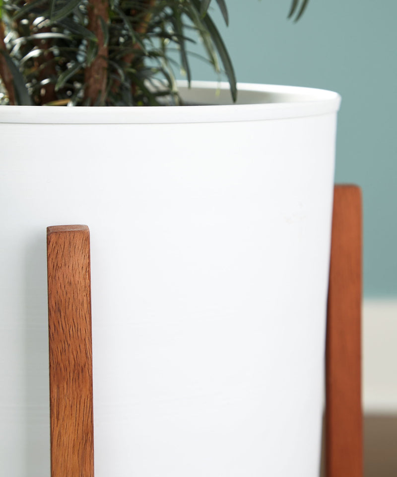 Dorcey - Planter Set (Set of 2) - White / Brown