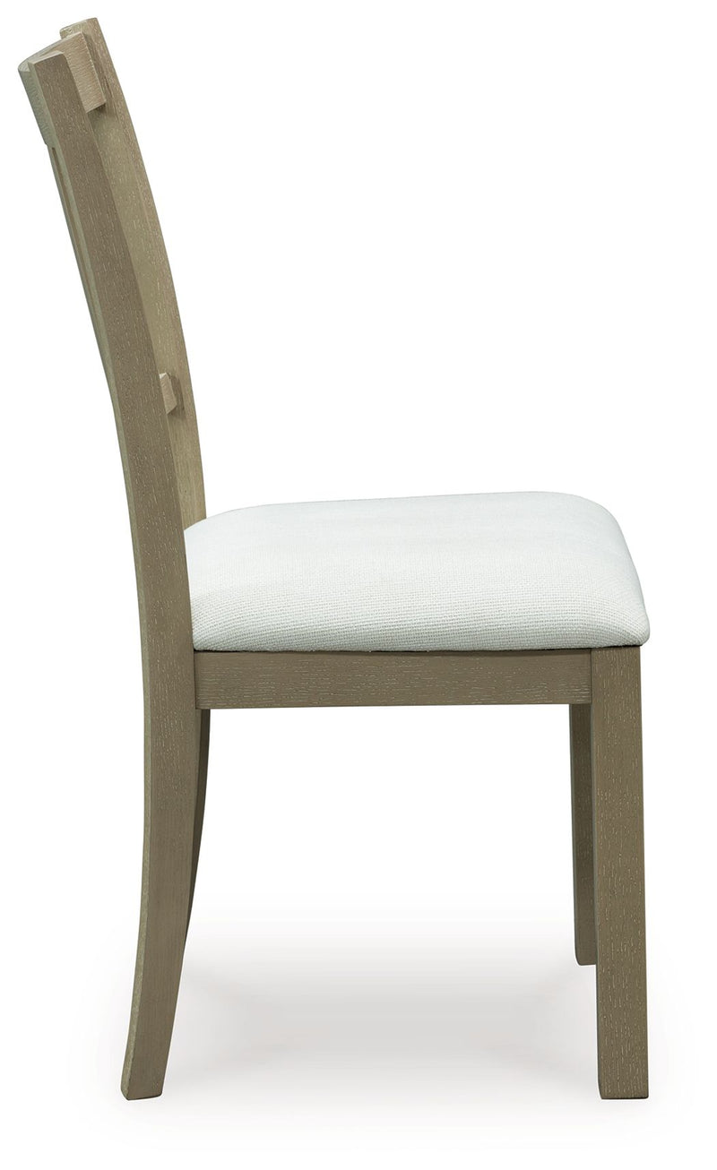 Calmoro - Dining Upholstered Side Chair (Set of 2) - Off White / Gray