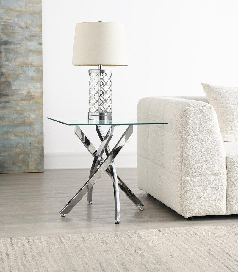T240 - Chrome Table Set (Set of 3) - Gray