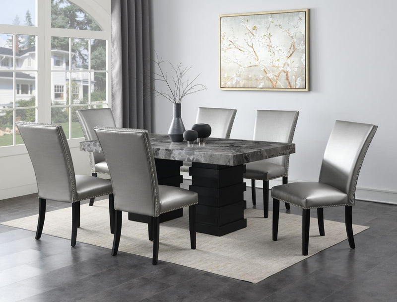 D137 - Dining Room Set With Faux Leather Chairs