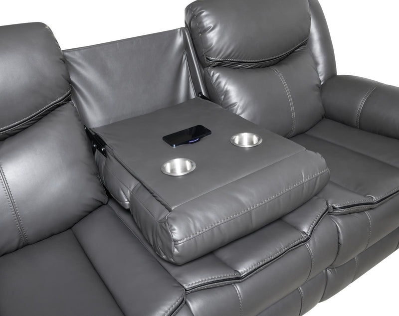 U101 - Power Reclining Sofa With LED Light - Gray