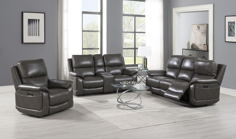 U108 - Reclining Sofa (Gel Faux Leather) - Gray