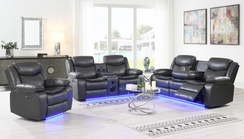 U101 - Power Reclining Sofa With LED Light - Gray