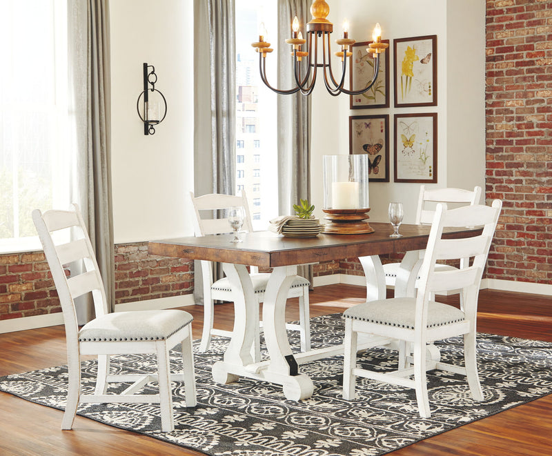 Valebeck - Dining UPH Side Chair (Set of 2) - Beige / White