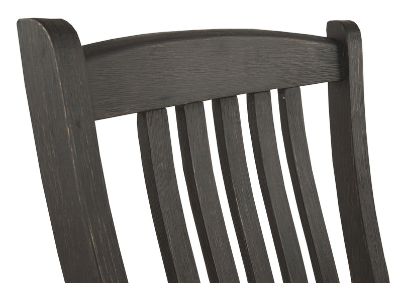 Tyler Creek - Dining UPH Side Chair (Set of 2) - Slatback - Black / Grayish Brown