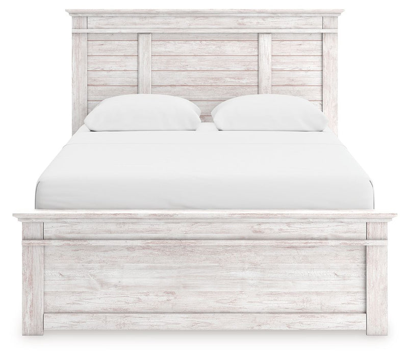 Makidern - Panel Storage Bed With 2 Under Bed Storage Units