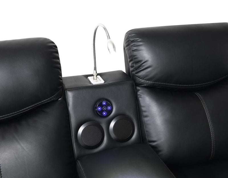 U100 - Power Reclining Sofa With LED Light - Black